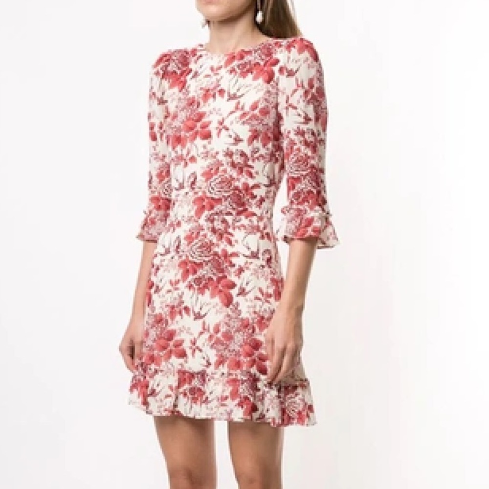 REFORMATION DOUTZEN MINI IN TOILE RED PRINT